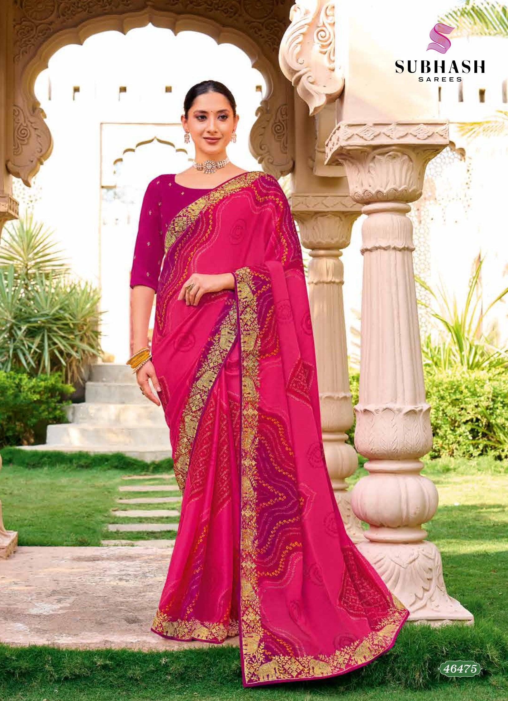 Subhash Bandhej-2 Georgette Saree Collection - 16 PCS Wholesale Set