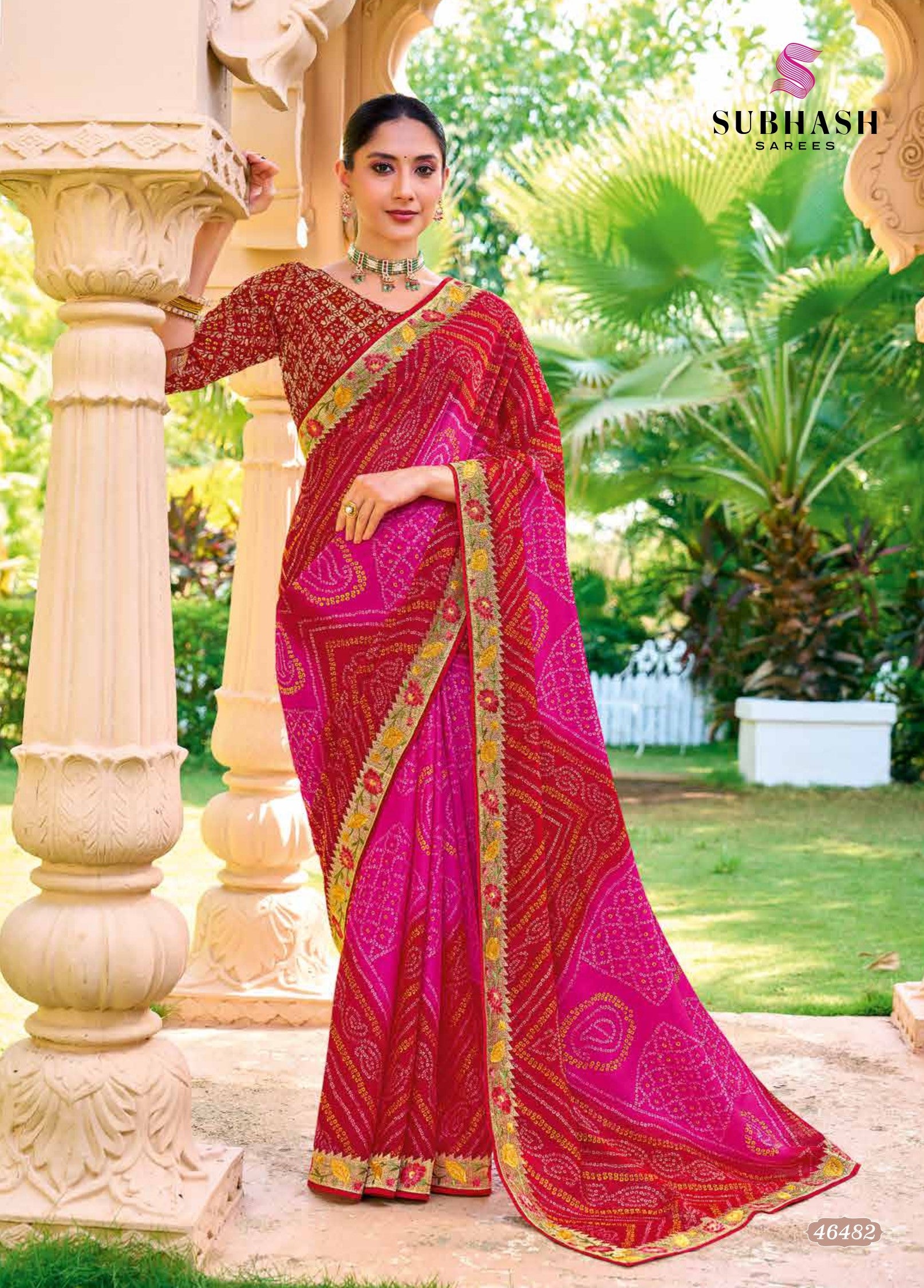 Subhash Bandhej-2 Georgette Saree Collection - 16 PCS Wholesale Set