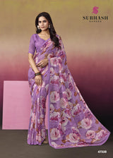 Subhash Ketaki-2 Premium Georgette Floral Printed Saree - 14 PCS Set