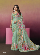 Subhash Ketaki-2 Premium Georgette Floral Printed Saree - 14 PCS Set