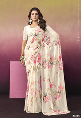 Subhash Ketaki-2 Premium Georgette Floral Printed Saree - 14 PCS Set