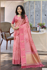 Subhash Nivara Cotton Silk Saree with Zari Work - 6 Pcs Set - Wholesale
