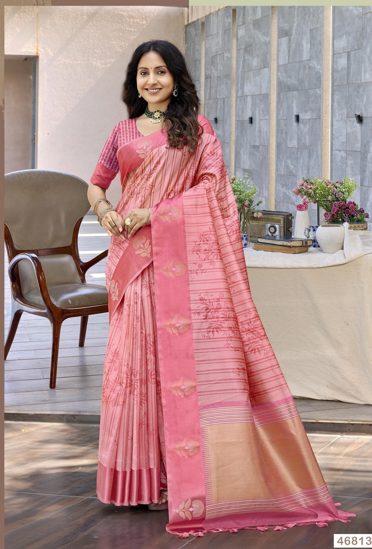 Subhash Nivara Cotton Silk Saree with Zari Work - 6 Pcs Set - Wholesale