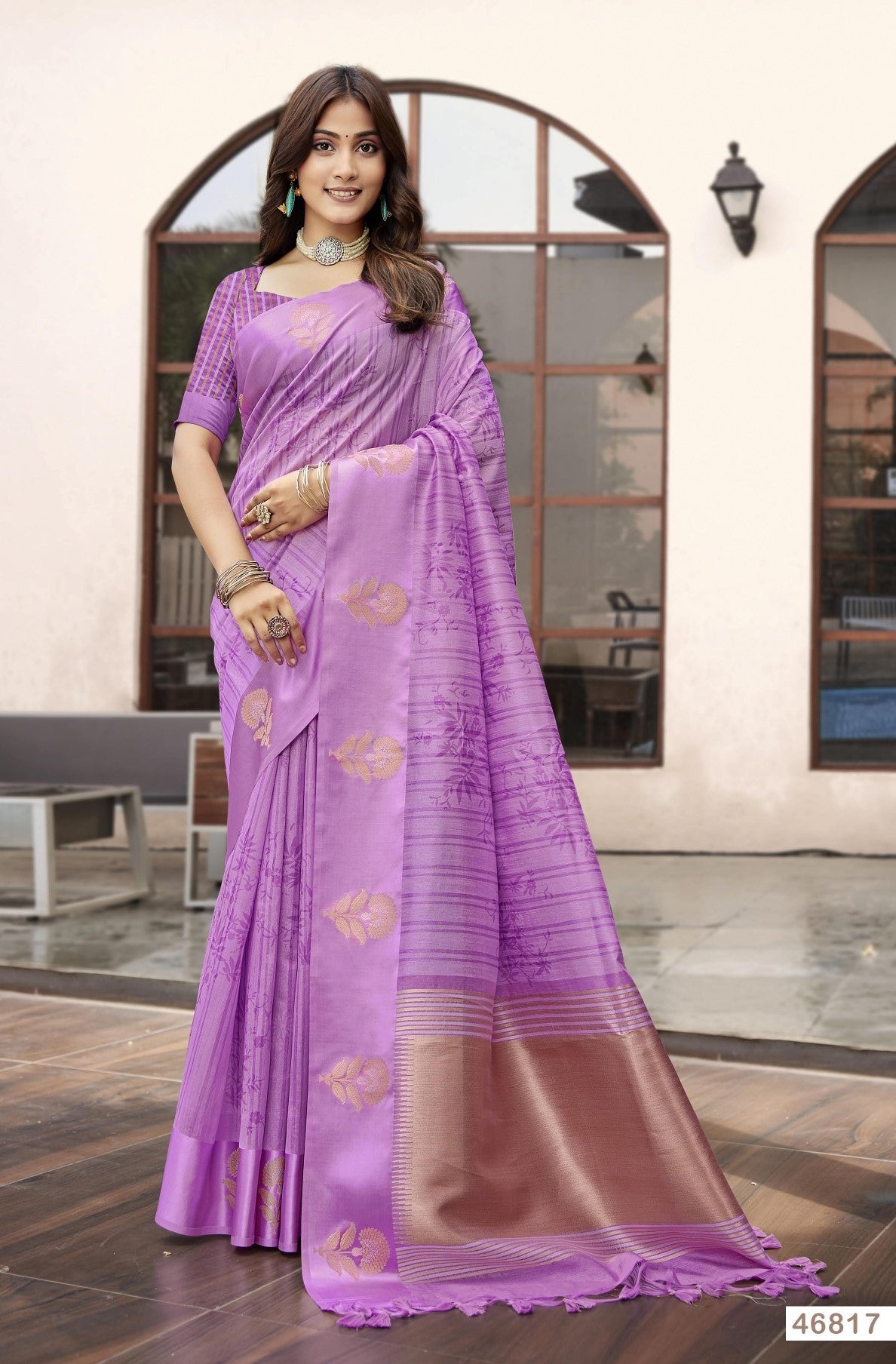 Subhash Nivara Cotton Silk Saree with Zari Work - 6 Pcs Set - Wholesale