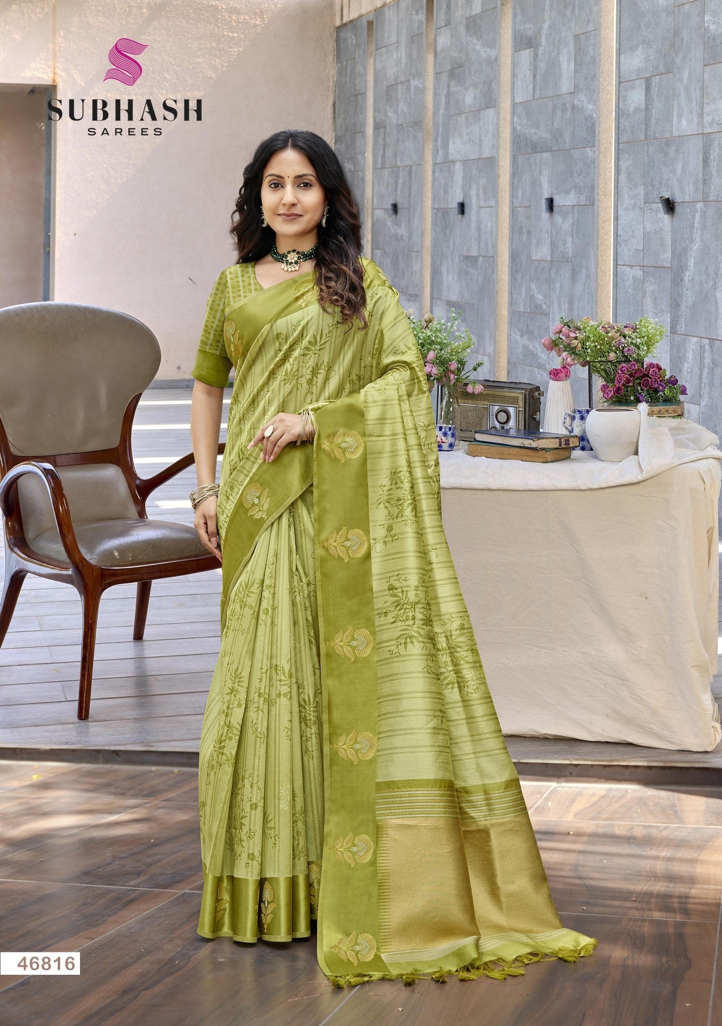 Subhash Nivara Cotton Silk Saree with Zari Work - 6 Pcs Set - Wholesale