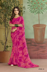 Subhash Riviera Fancy-10 Premium Georgette Printed Saree - 16 PCS Set