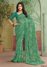 Subhash Riviera Fancy-10 Premium Georgette Printed Saree - 16 PCS Set