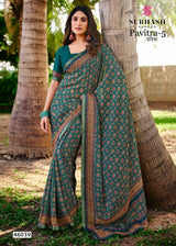 Subhash Sarees Pavitra-5 Printed Saree Collection - Designer Festive Wear Ethnic Sarees with Woven Border - M.R. Saree Emporium