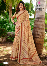 Subhash Sarees Pavitra-5 Printed Saree Collection - Designer Festive Wear Ethnic Sarees with Woven Border - M.R. Saree Emporium