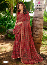 Subhash Sarees Pavitra-5 Printed Saree Collection - Designer Festive Wear Ethnic Sarees with Woven Border - M.R. Saree Emporium