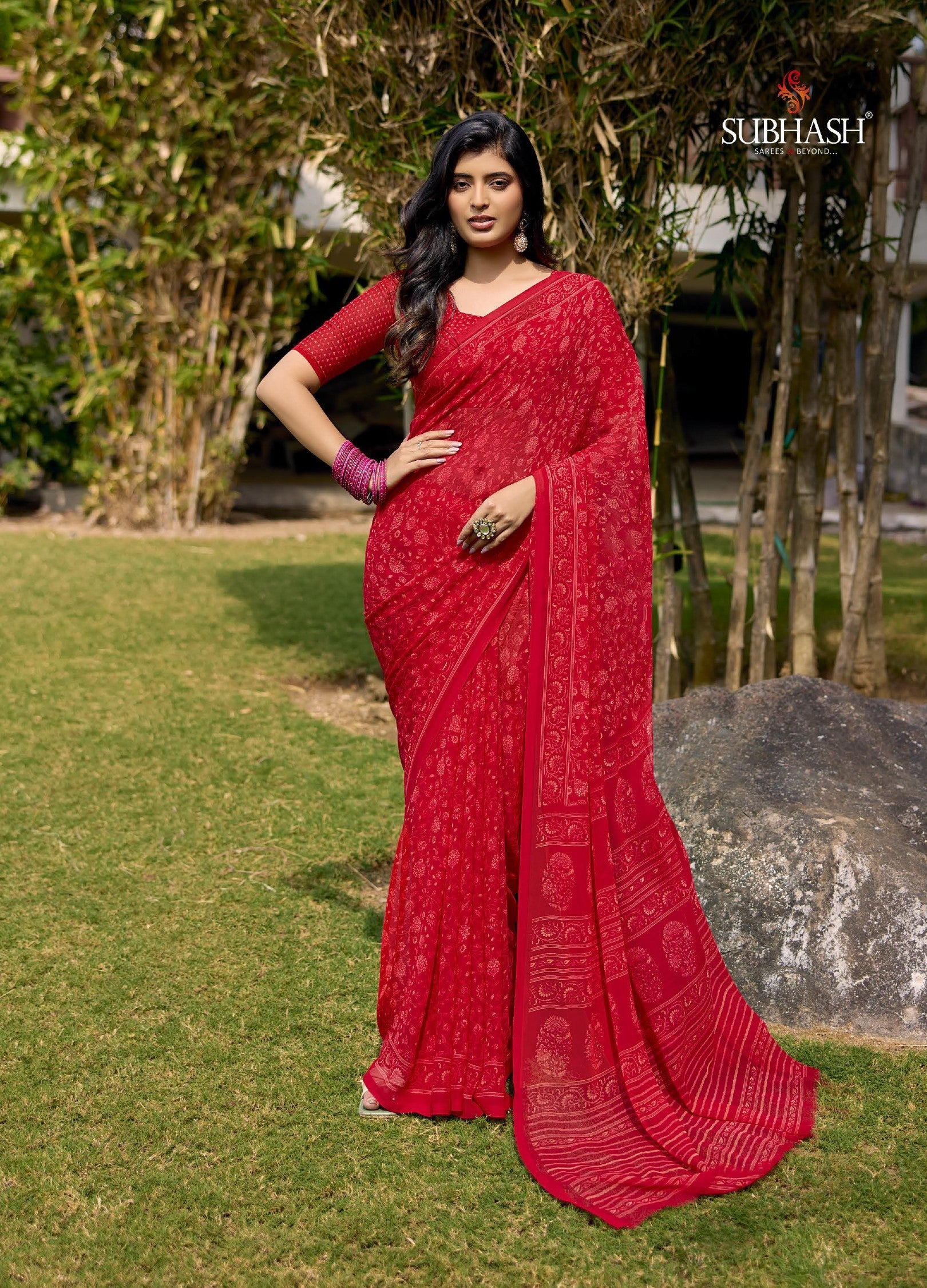 Subhash HomeMaker Vol-18 Fancy Floral Print Saree – 15 Pcs Set Premium Daily to Festive Wear M.R. Saree Emporium