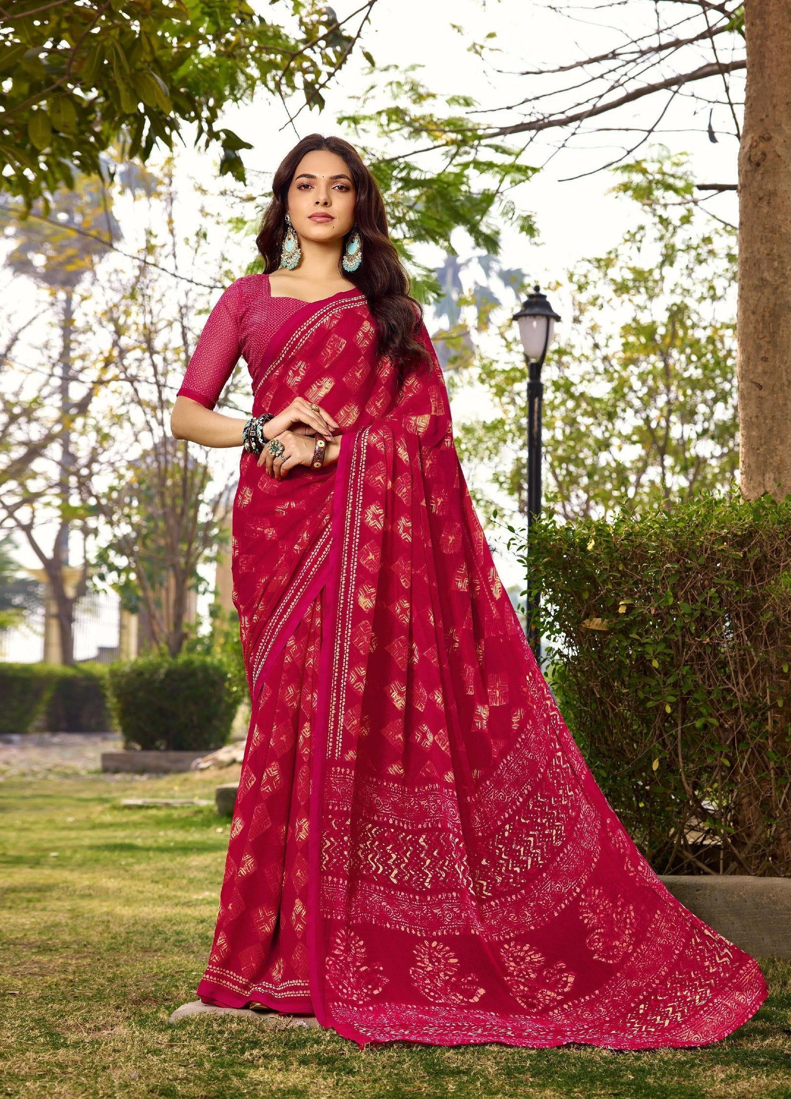 Subhash Homemaker-19 Soft Georgette Printed Saree Collection-16 Pcs Set by M.R. Saree Emporium