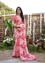 Subhash Prakruti-16 Georgette Chiffon Printed Saree – 12 PCS Set-M.R. Saree Emporium