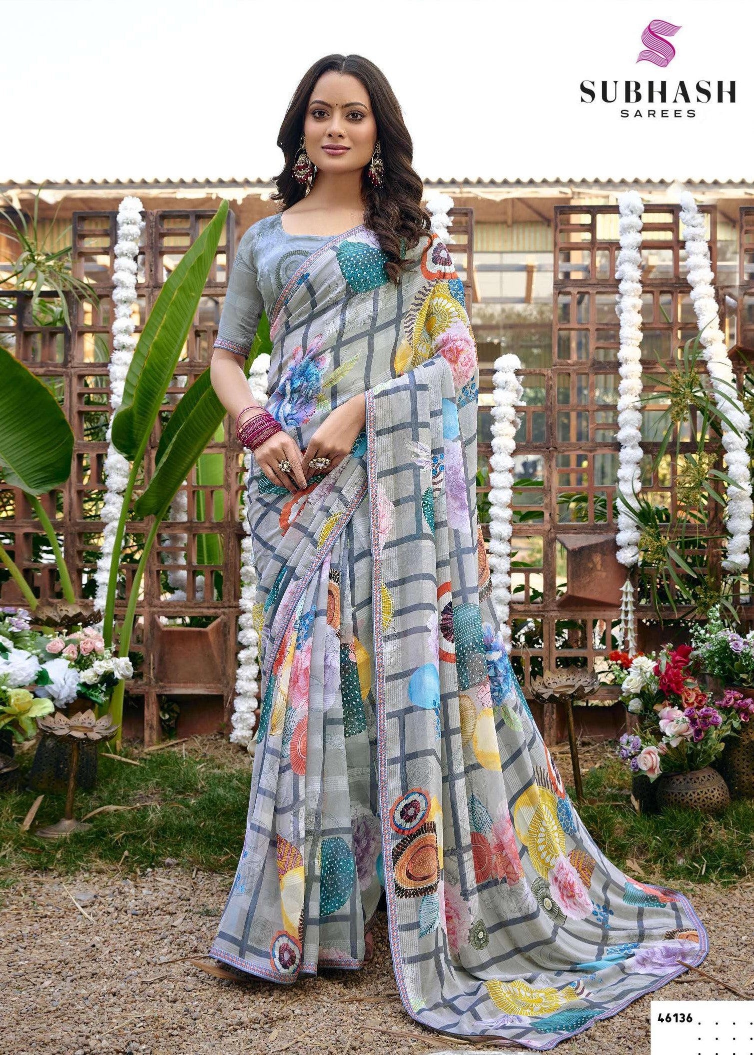 Subhash Prakruti-16 Georgette Chiffon Printed Saree – 12 PCS Set-M.R. Saree Emporium