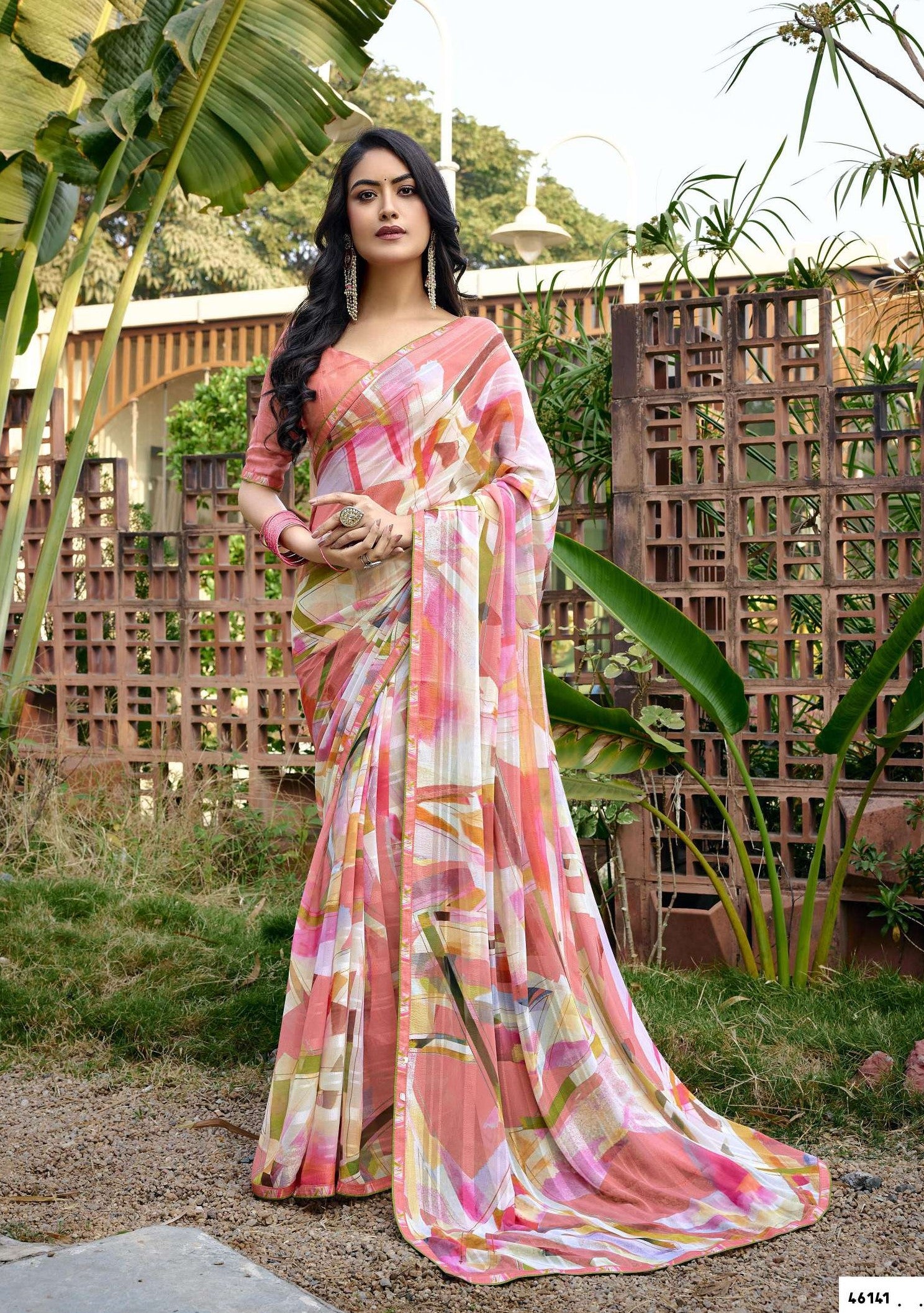 Subhash Prakruti-16 Georgette Chiffon Printed Saree – 12 PCS Set-M.R. Saree Emporium