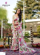 Subhash Prakruti-16 Georgette Chiffon Printed Saree – 12 PCS Set-M.R. Saree Emporium