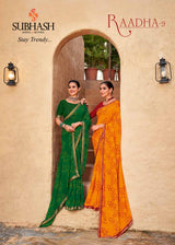 Subhash Radha Soft Georgette Designer Printed Saree-12 PCS Full Set by M.R. Saree Emporium