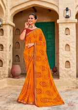 Subhash Radha Soft Georgette Designer Printed Saree-12 PCS Full Set by M.R. Saree Emporium