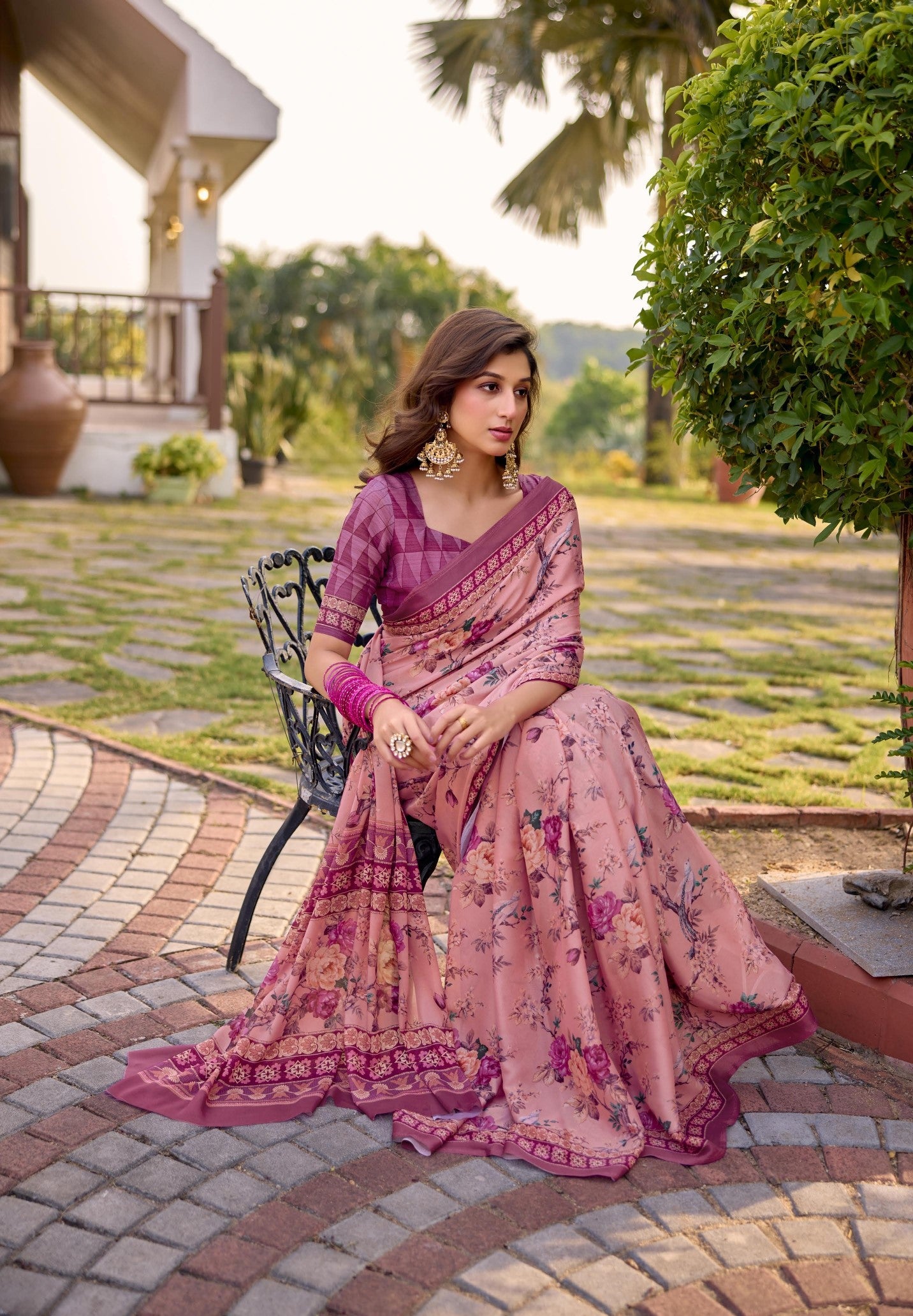 Subhash Sarees Suhani Vol-14 D.No-45974 Designer Floral Printed Saree Single Piece - M.R. Saree Emporium