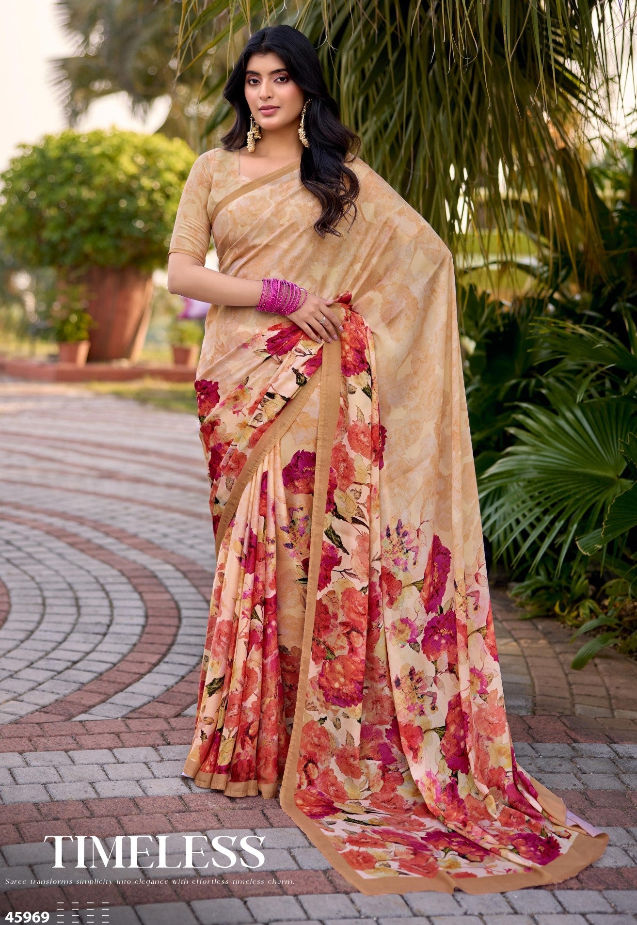 Subhash Sarees Suhani Vol-14 D.No-45969 Floral Printed Designer Saree Single Piece - M.R. Saree Emporium