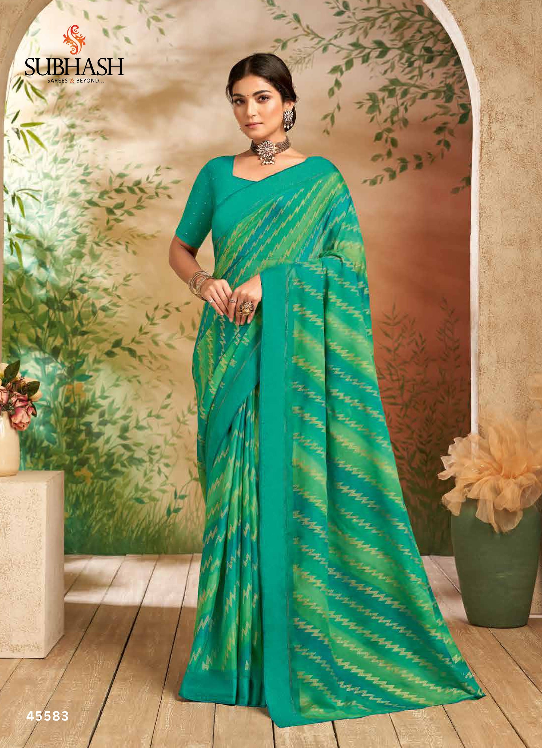 Subhash Swarnika Vol-02 Fancy Print Saree Premium Designer Prints  14 Pcs Wholesale Set – M.R. Saree Emporium