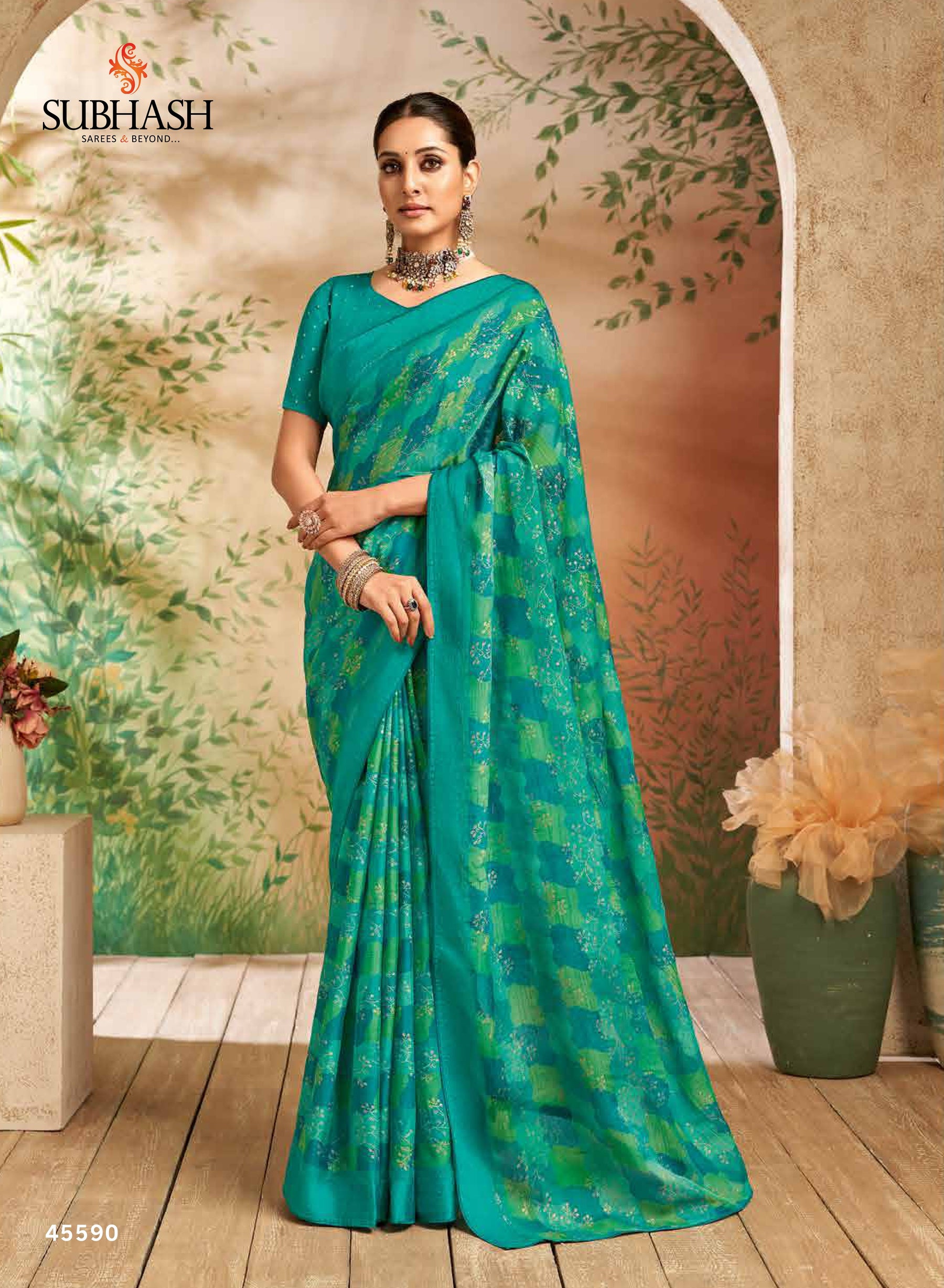 Subhash Swarnika Vol-02 Fancy Print Saree Premium Designer Prints  14 Pcs Wholesale Set – M.R. Saree Emporium