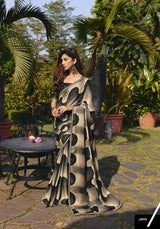 Subhash Tejaswini Black Printed Georgette Saree Collection (8 PCS Set) – M.R. Saree Emporium