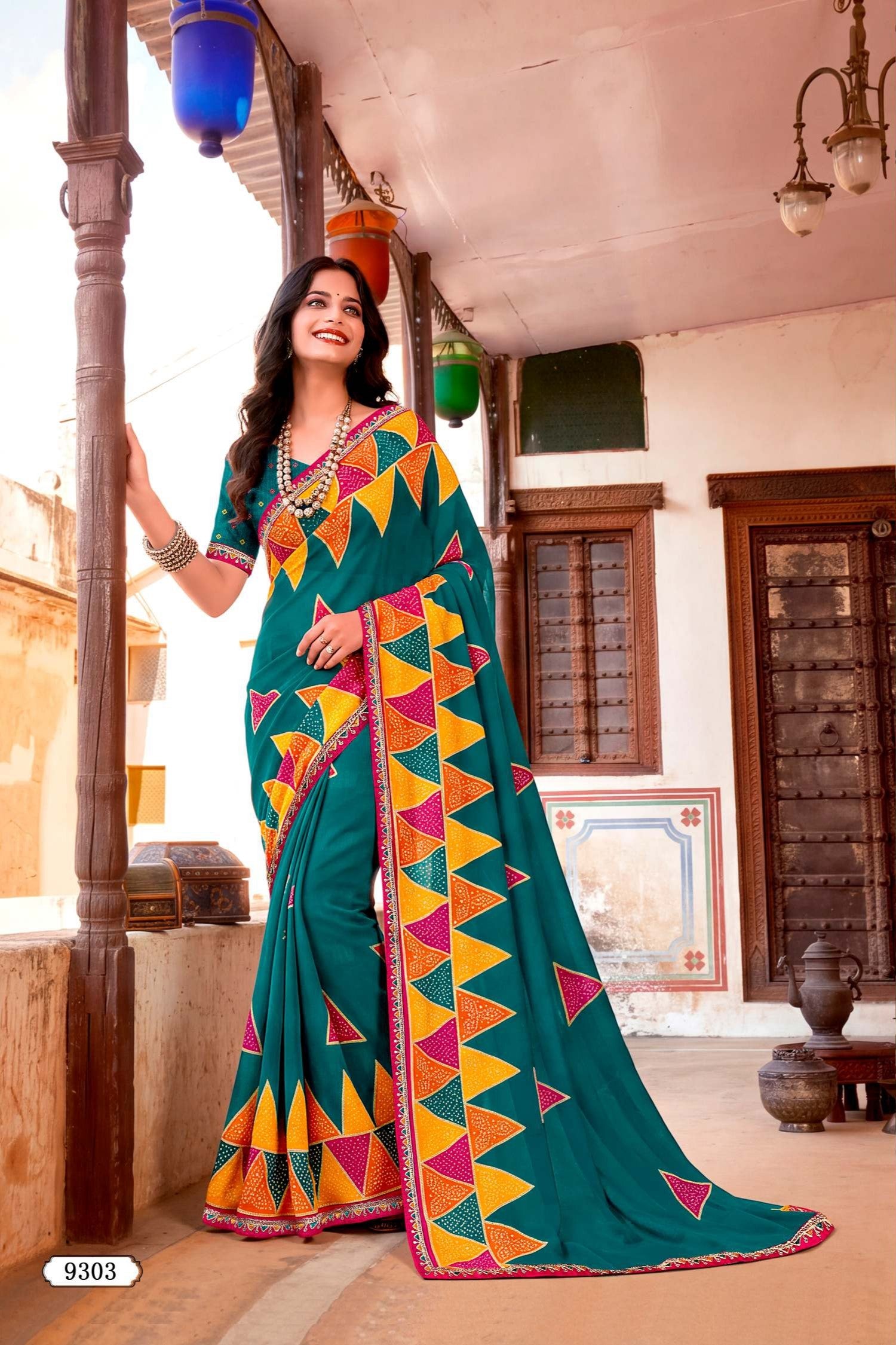 Suhagan Traditional Bandhani Print Saree with Designer Border - Festive & Wedding Wear Collection