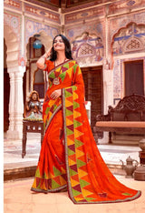 Suhagan Traditional Bandhani Print Saree with Designer Border - Festive & Wedding Wear Collection
