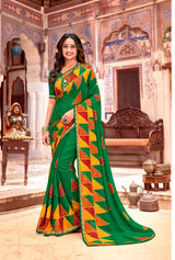Suhagan Traditional Bandhani Print Saree with Designer Border - Festive & Wedding Wear Collection