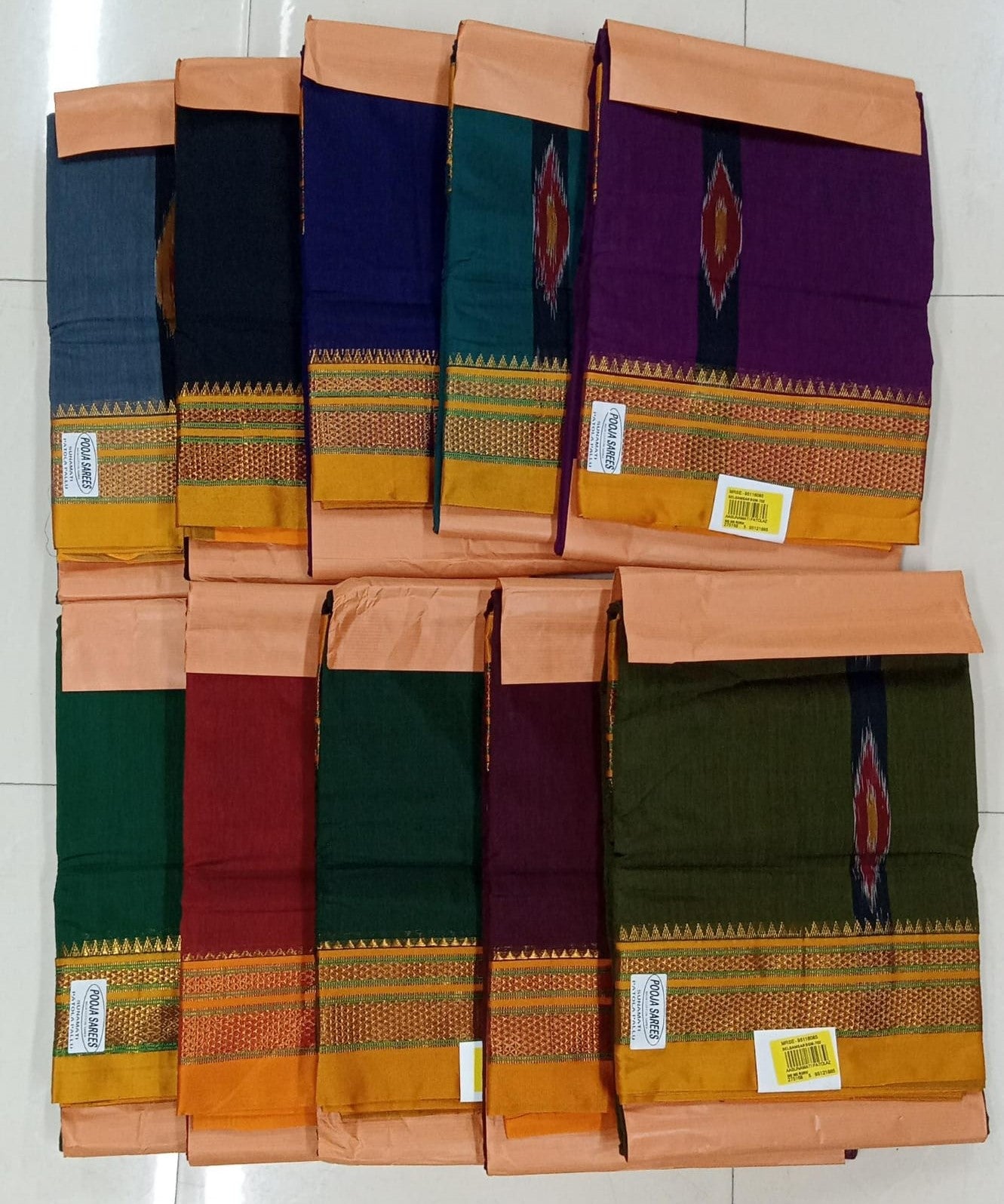 Sumati Plain Cotton Saree Collection 10 Pcs – M.R. Saree Emporium