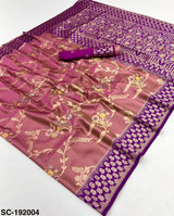 RajYog Sundari Contrast Tissue Dharmavaram Silk Saree - 5 Pcs Set