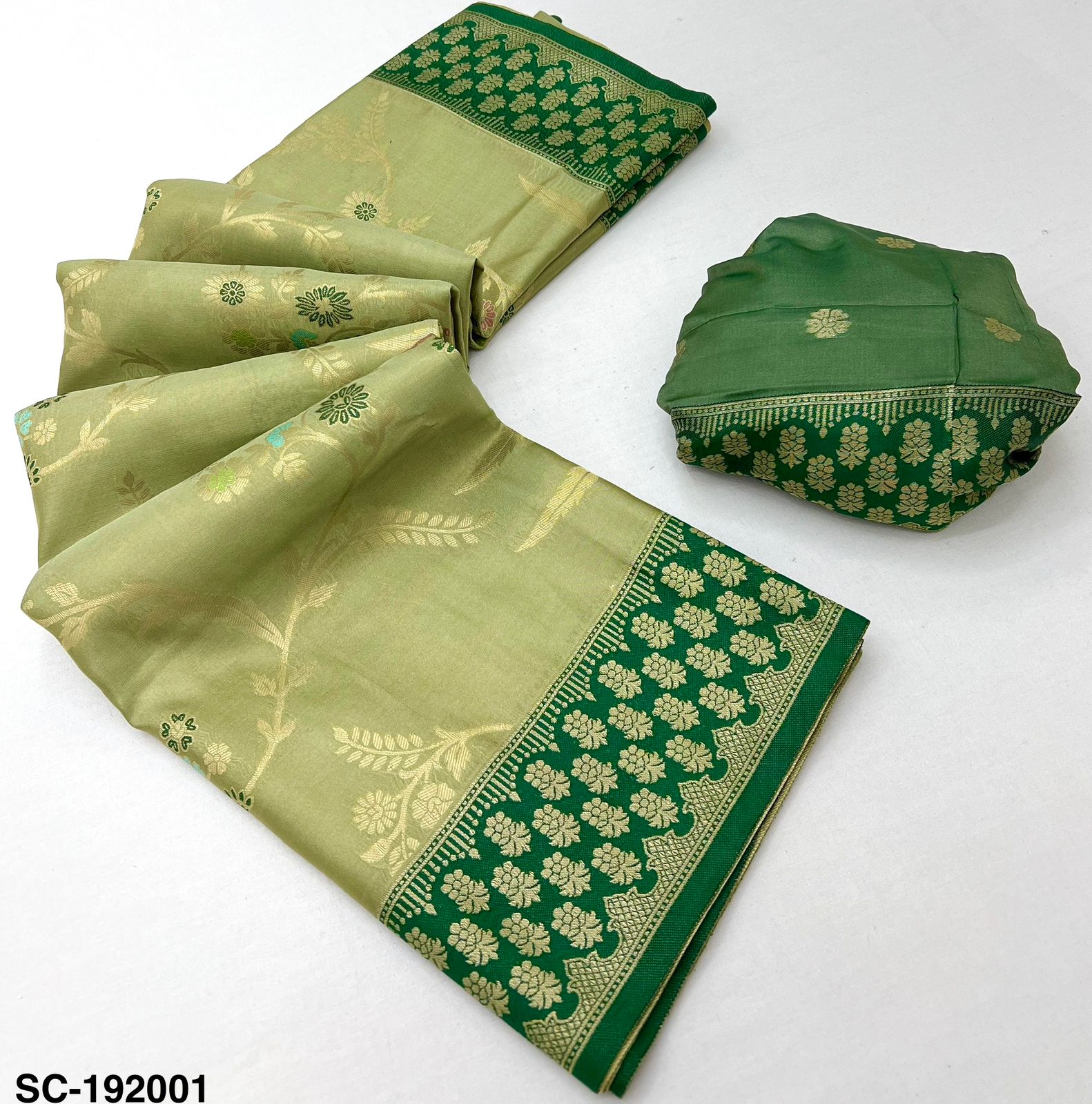 RajYog Sundari Contrast Tissue Dharmavaram Silk Saree - 5 Pcs Set