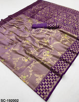 RajYog Sundari Contrast Tissue Dharmavaram Silk Saree - 5 Pcs Set
