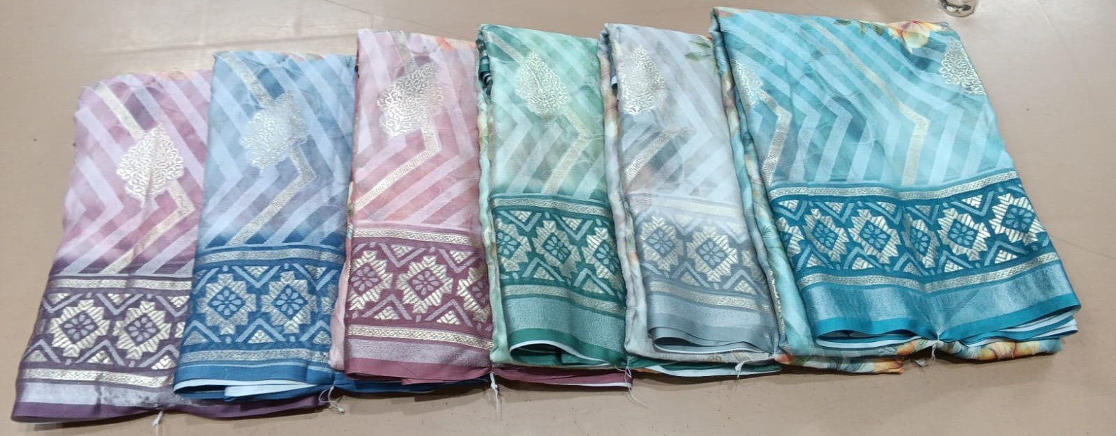 Brasso Digital-02 Print Fancy Saree – 6 Pcs Set-M.R. Saree Emporium