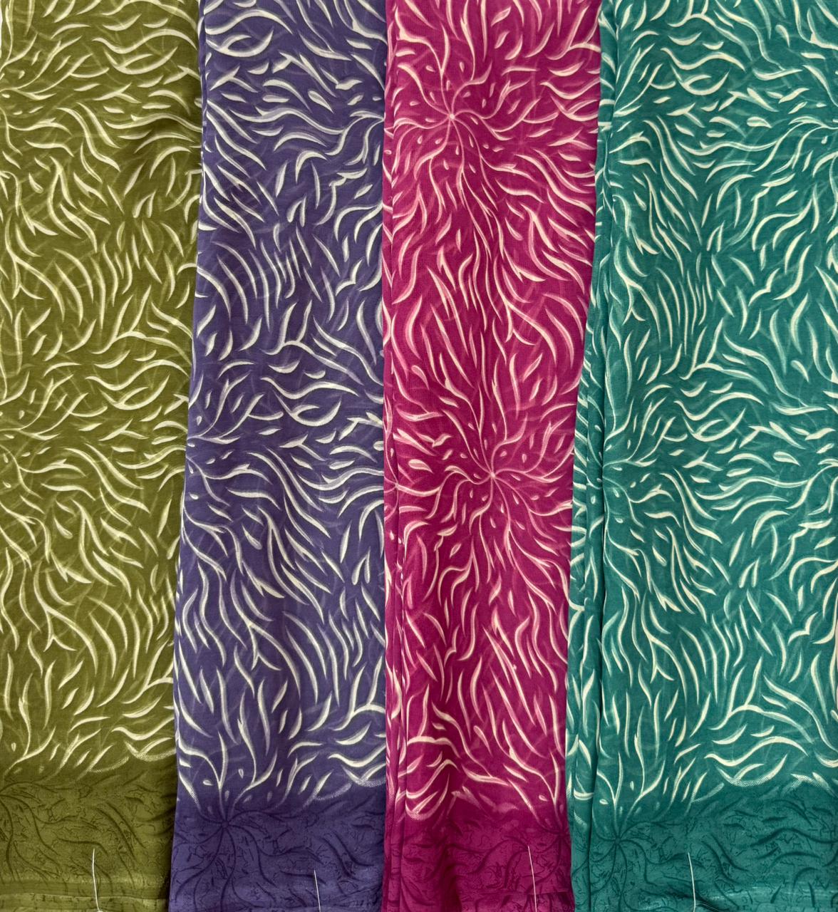 Syn-05 Weightless Printed Saree – Set of 4 Pcs – M.R. Saree Emporium