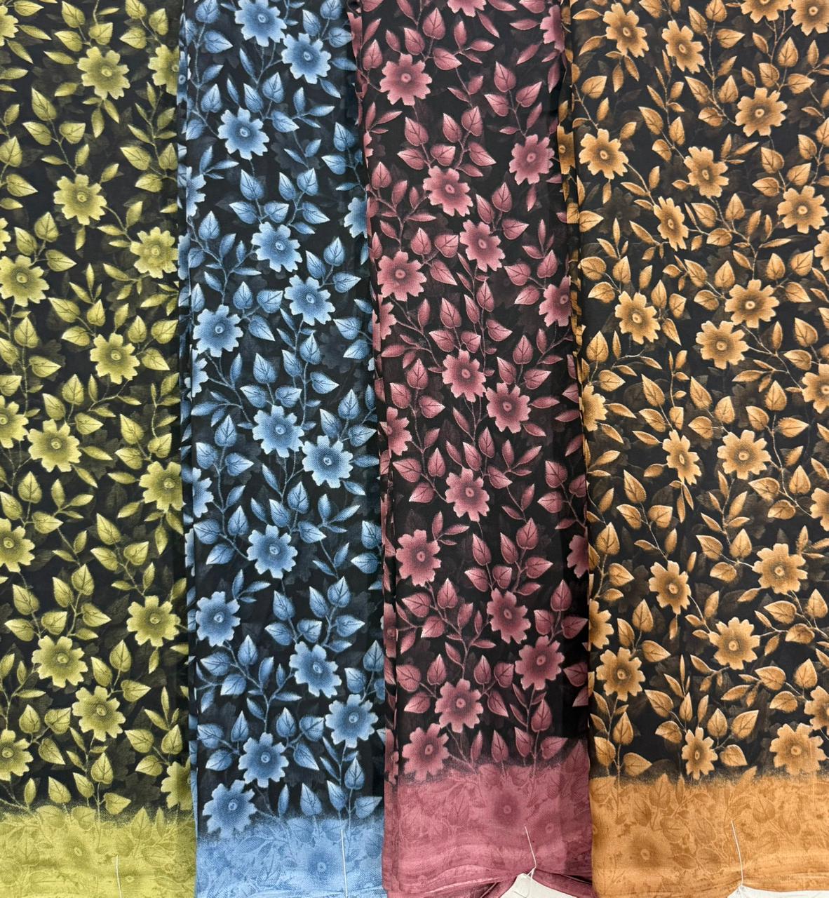 Syn-07 Weightless Printed Saree – Set of 4 Pcs – M.R. Saree Emporium