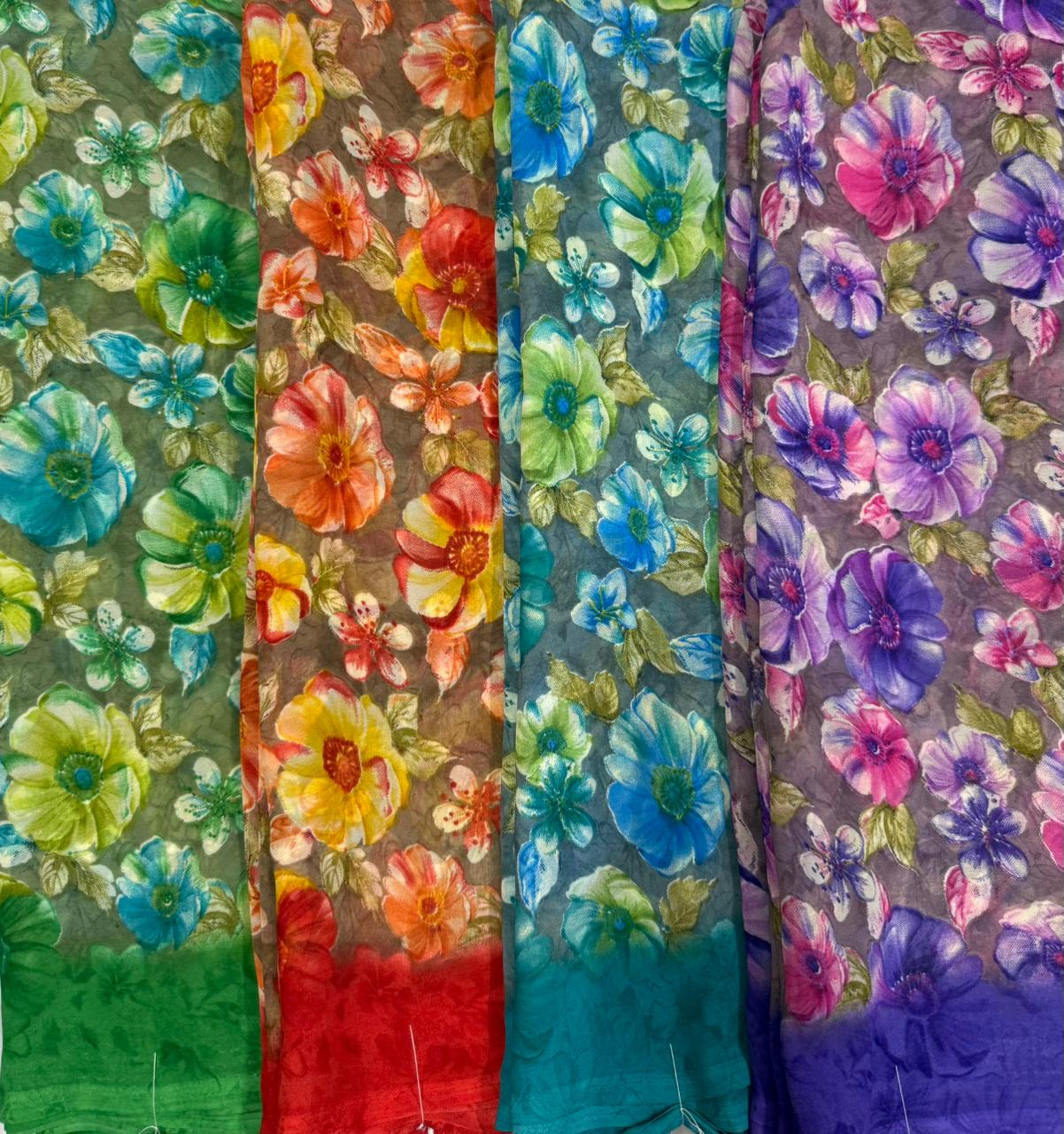 Syn-08 Weightless Printed Saree – Set of 4 Pcs – M.R. Saree Emporium