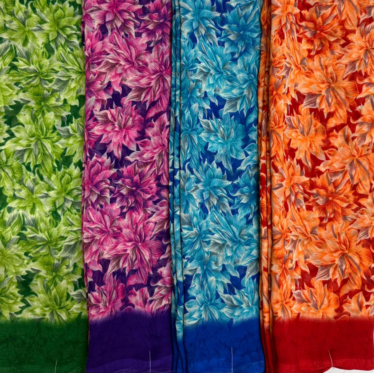 Syn-12 Weightless Printed Saree – Set of 4 Pcs – M.R. Saree Emporium