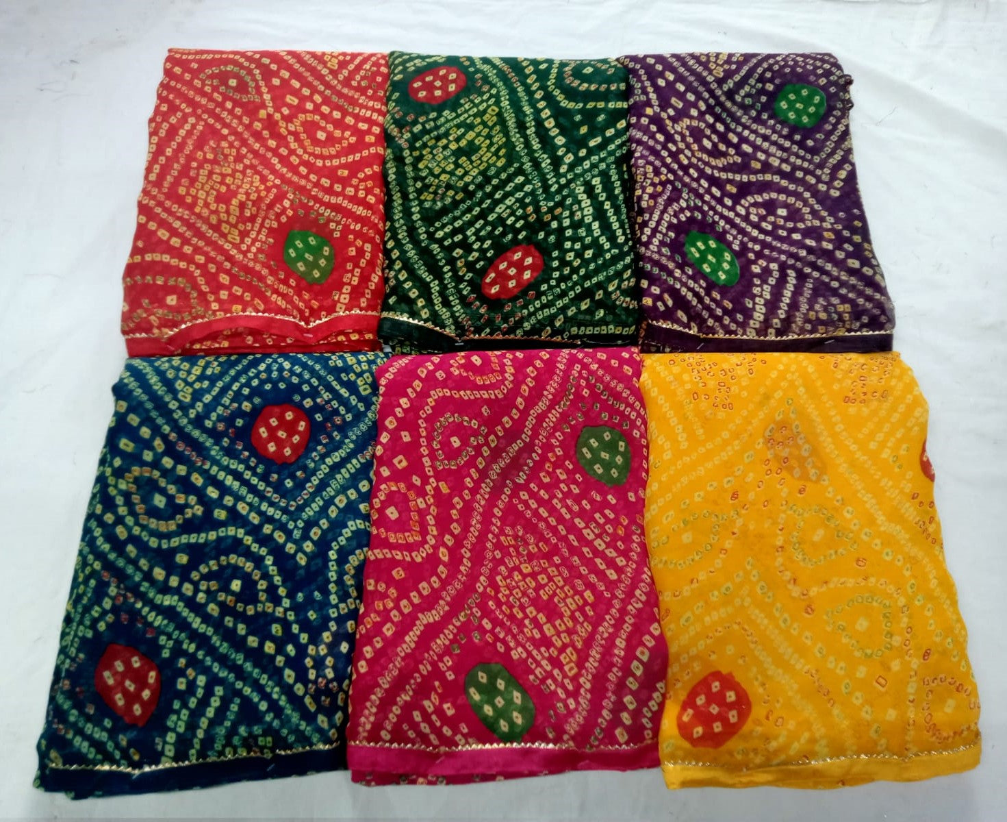 Bandhani Rennial Print -01 Print Saree Set of 6 Pcs – M.R. Saree Emporium