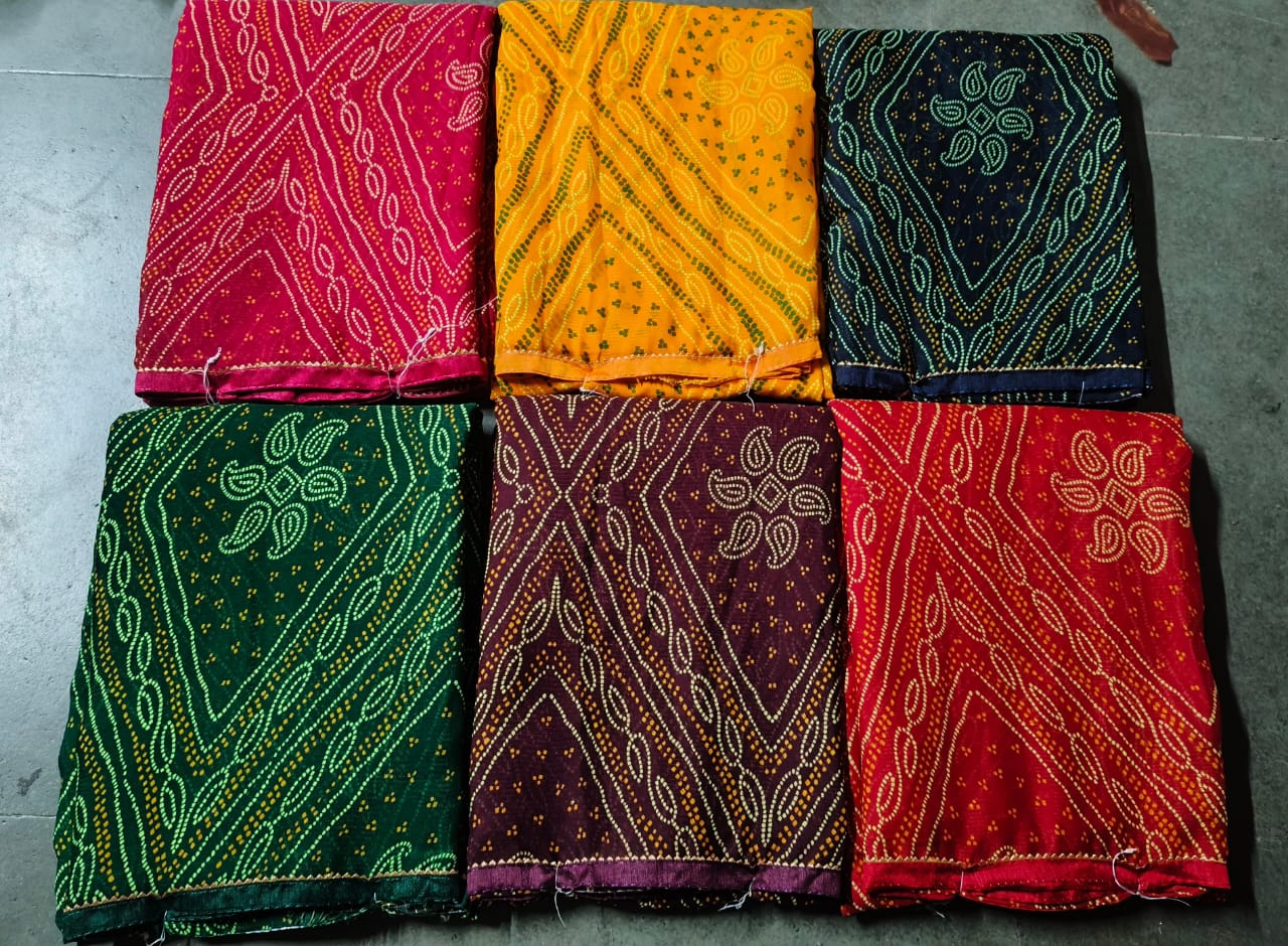 Bandhani Rennial Print -02 Print Saree Set of 6 Pcs – M.R. Saree Emporium