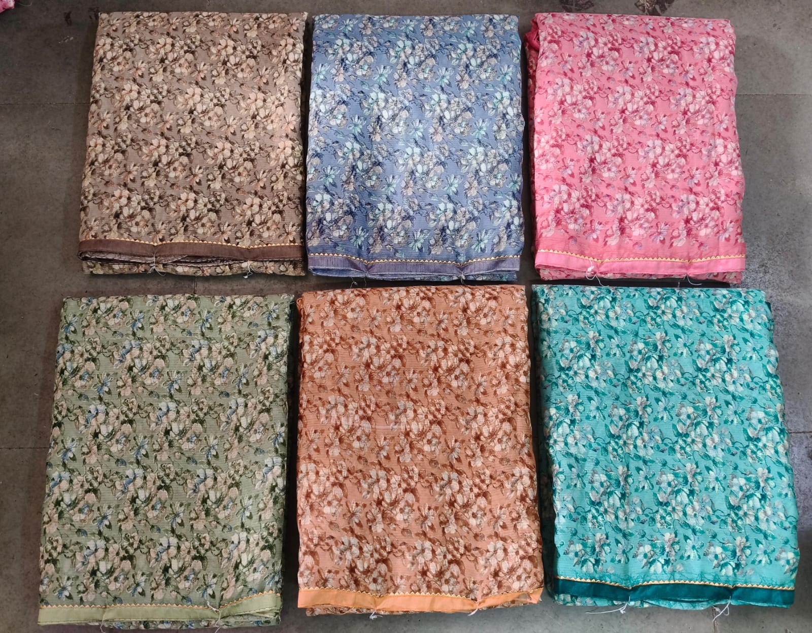 Heavy Rennial Floral -03 Print Saree Set of 6 Pcs – M.R. Saree Emporium