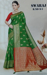 Swaraj Silk Banarasi Weaving Saree Set of 6 Pcs – M.R. Saree Emporium