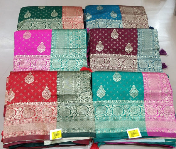 Swaraj Silk Banarasi Weaving Saree Set of 6 Pcs – M.R. Saree Emporium