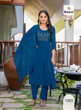 TANVI Vol 1 Mal Chanderi Anarkali Handwork 8 Pcs Set
