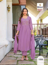 TANVI Vol 1 Mal Chanderi Anarkali Handwork 8 Pcs Set