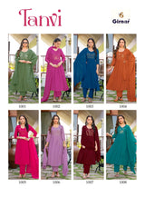 TANVI Vol 1 Mal Chanderi Anarkali Handwork 8 Pcs Set