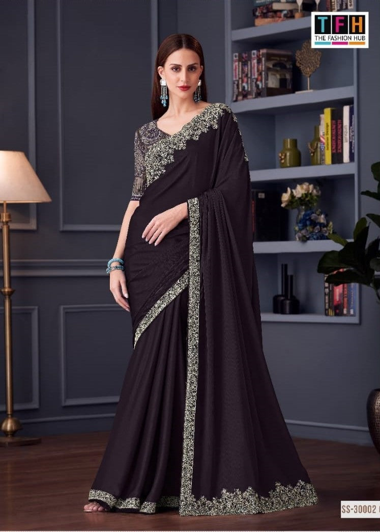 TFH Silver Screen Edition Hits SS-30002 Hit Design Party Wear Saree - 7 Pcs Set