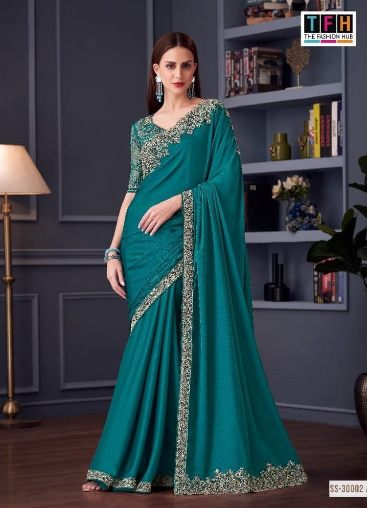 TFH Silver Screen Edition Hits SS-30002 Hit Design Party Wear Saree - 7 Pcs Set
