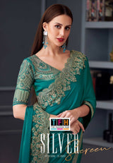 TFH Silver Screen Edition Hits SS-30002 Hit Design Party Wear Saree - 7 Pcs Set